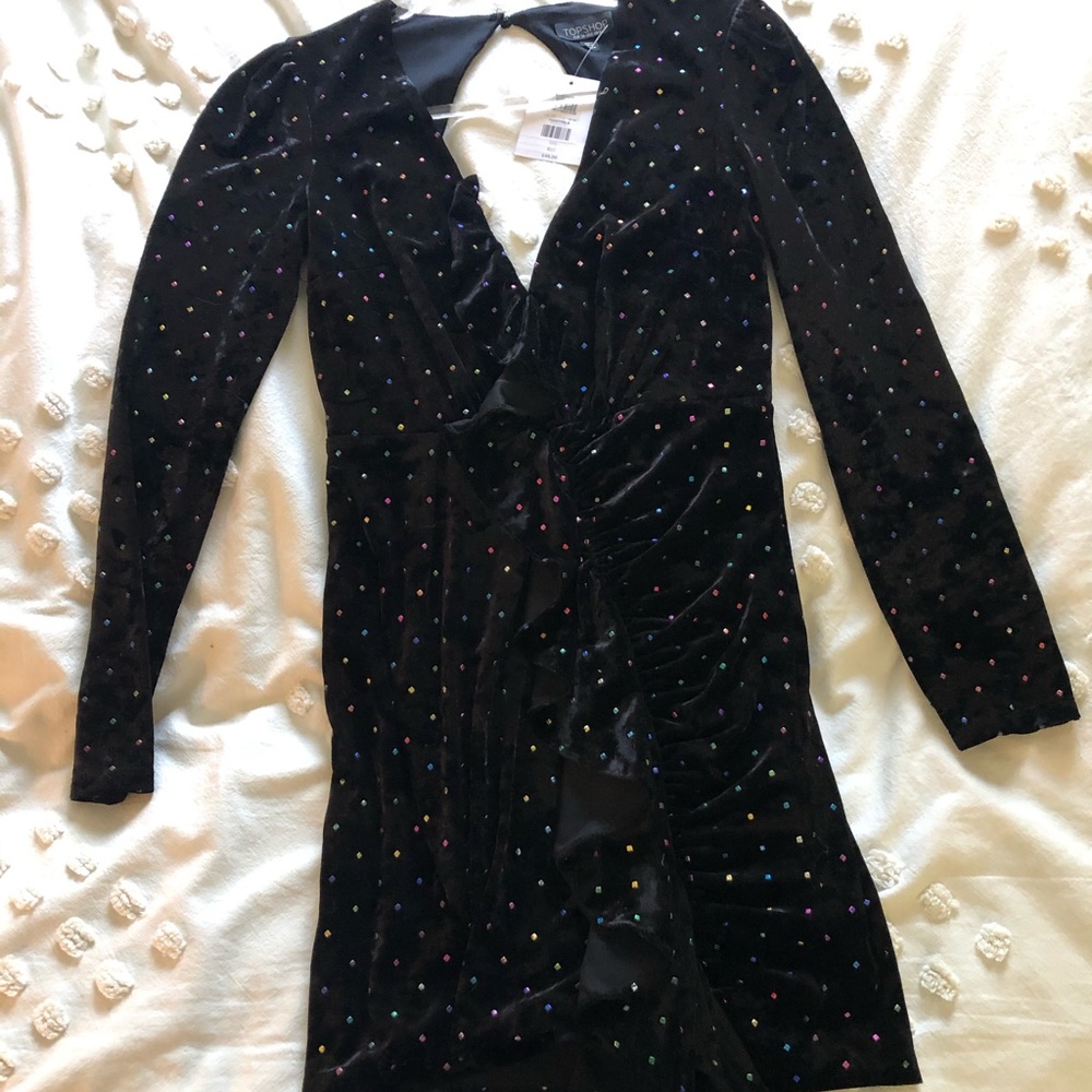Black Velvet Top Shop Dress